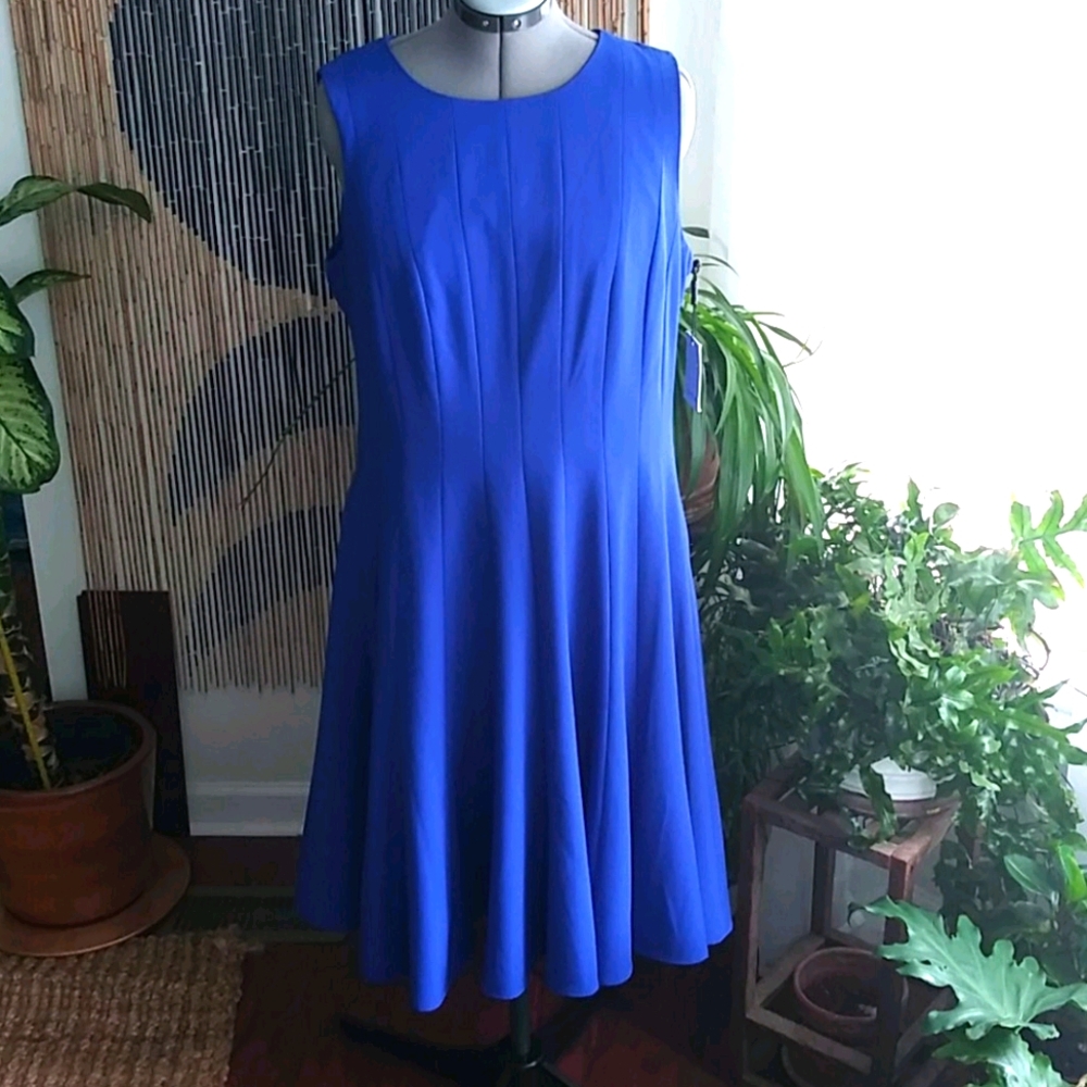 NWT Calvin Klein Royal Blue Suit Dress SZ 14w